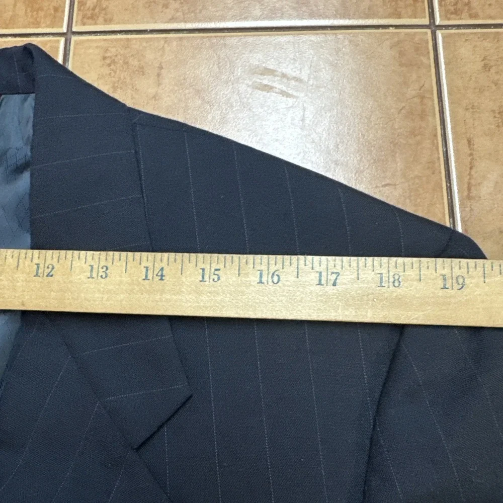 HART SCHAFFNER MARX Vintage Blue Pin Stripe Wool Blazer Jacket Sport Coat Sz 40R